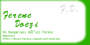 ferenc doczi business card